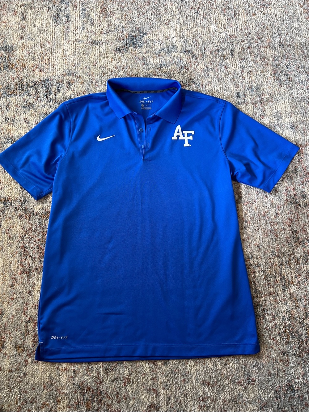 Large Nike Men’s Blue Dri-FIT Polo with AF Logo Air Force